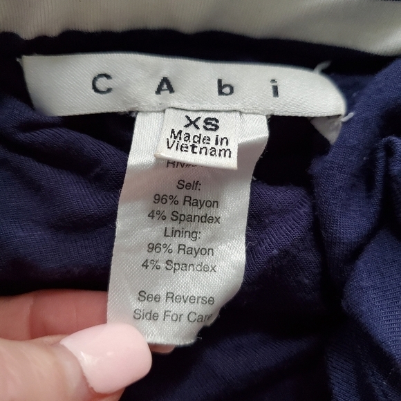 Cabi #789 Blaine 2 Way Navy Blue and White Stripe Tube Top or Mini Skirt - Picture 5 of 7